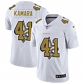 Nike Saints 41 Alvin Kamara White Shadow Logo Limited Jersey Yhua,baseball caps,new era cap wholesale,wholesale hats